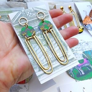 🛑SOLD🛑 Vintage Tin & Soldered Brass Earrrings Issabeau Jewelry